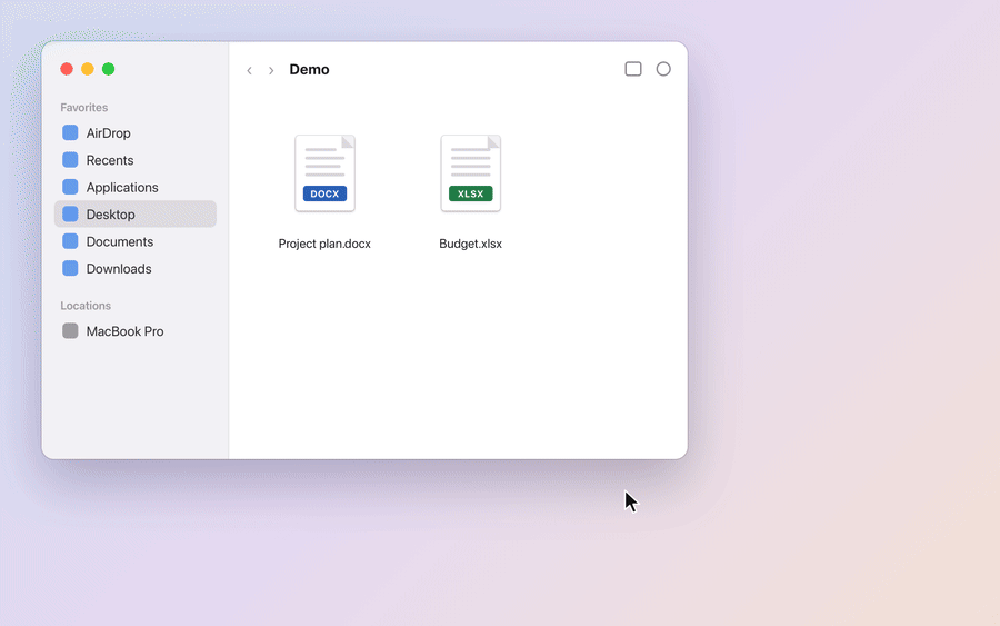 Right-click a Word file in Finder, choose Quick Actions → Open in Google Docs, and it opens as a Google Doc